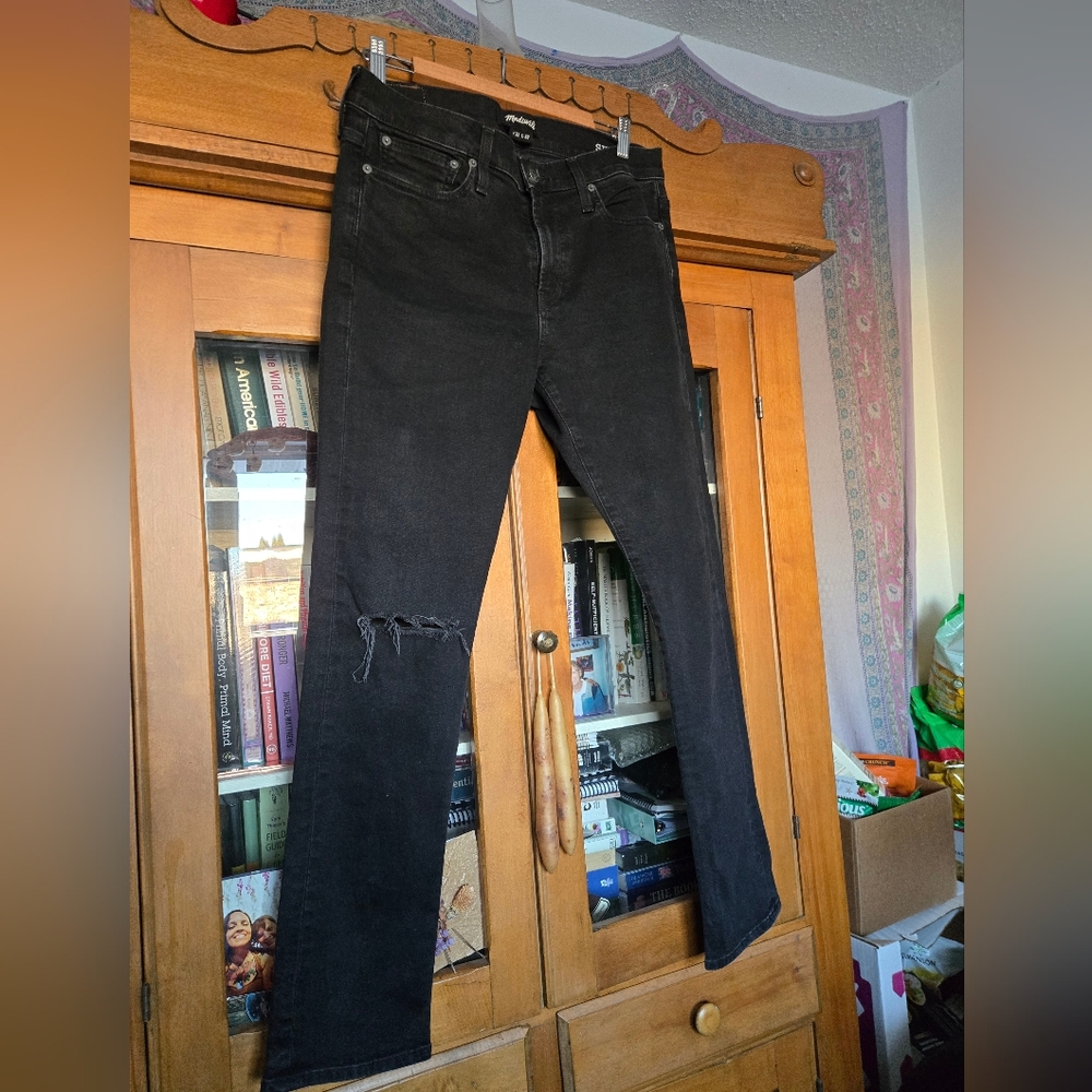 Madewell Skinny Jeans 100% Cotton Distressed Rigid Denim Waist 32